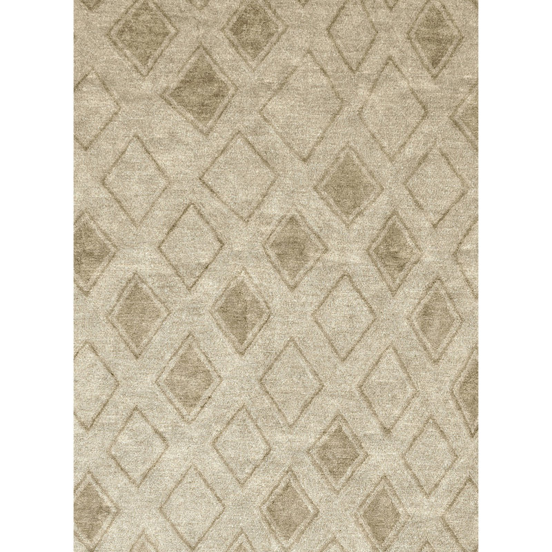Linen Geometric Area Rug, Rectangle 3' x 5'