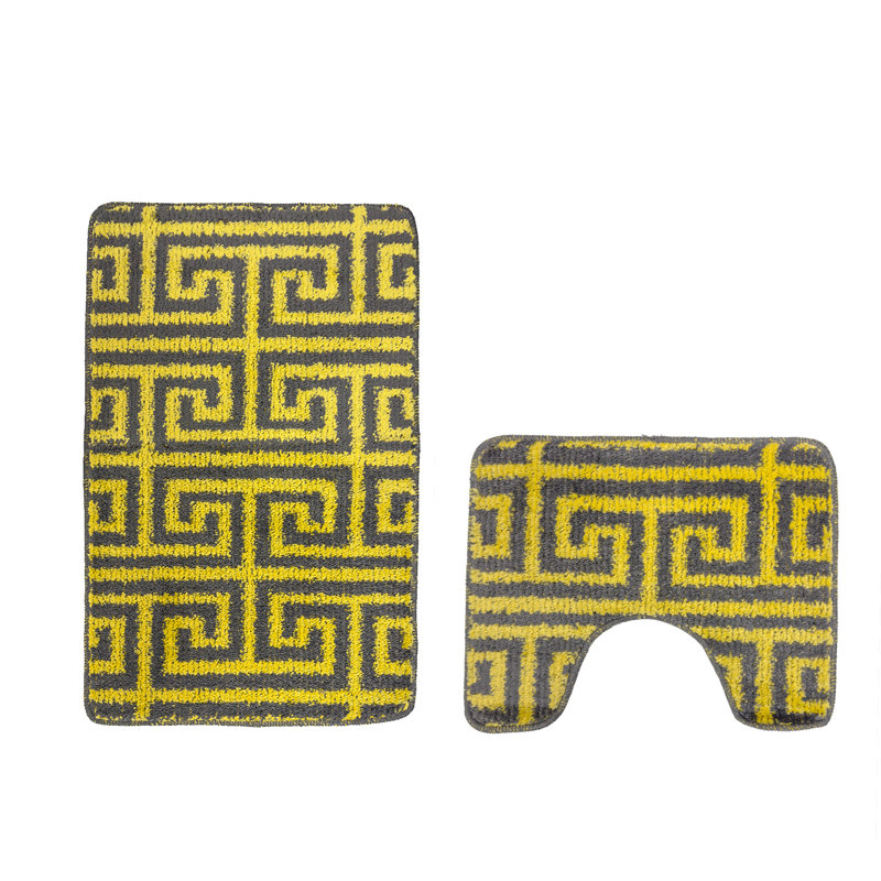 Akinori Polypropylene Plastic Non-Slip Bath Mat, Ochre