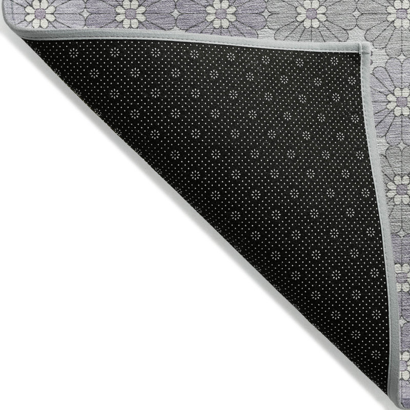 Lavender Synthetic Flat Woven Washable Runner Rug 2'3" x 7'6"