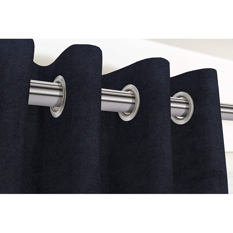 Socotrine Blackout Curtain Pair, Width 116 x Drop 137cm, Black