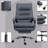 Microfibre Massage Office Chair, Heated Reclining Chair With Footrest, Dark Gray