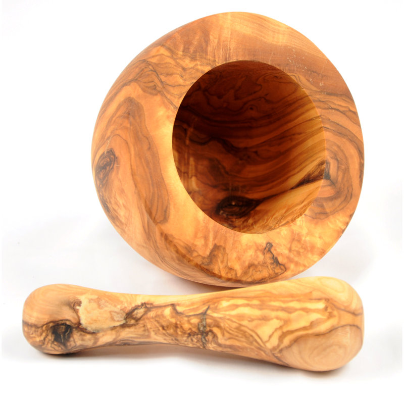 Wood Mortar And Pestle Set