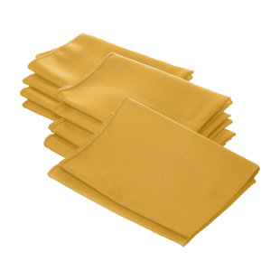 All Cotton and Linen Cloth Napkins, Dinner Napkins Cotton Napkins, Hemstitch Linen Napkins, Yellow Cloth Napkins Set of 6, 18 inchx18 inch, Size: 18 x