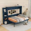 Lit escamotable en bois avec 3 tiroirs et tablettes ouvertes-525856548-525856545