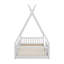 Lit simple en bois avec clôture-2020481926