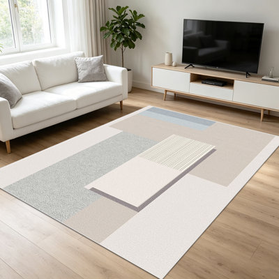 Tapis géométriques modernes de 1 pièce pour le salon, doux et confortable, convenant à toutes les saisons, facile à entretenir, lavable à la machine, convient à la chambre à coucher, à la salle à manger, au couloir, au bureau, au patio, à la maison, à la décoration extérieure.