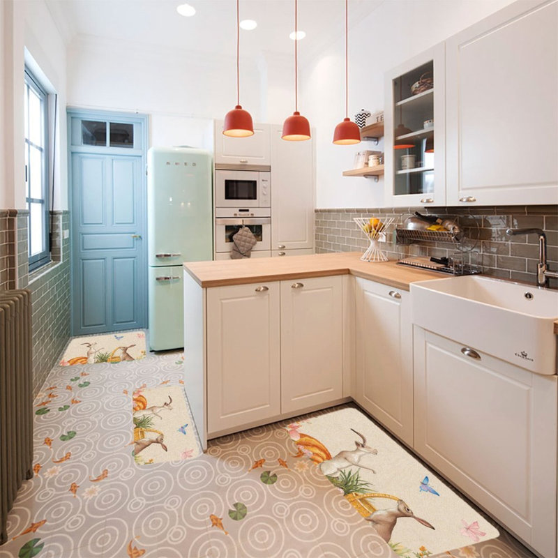 Tapis de cuisine pour salle de bain 3 pièces Lavender & Gingham