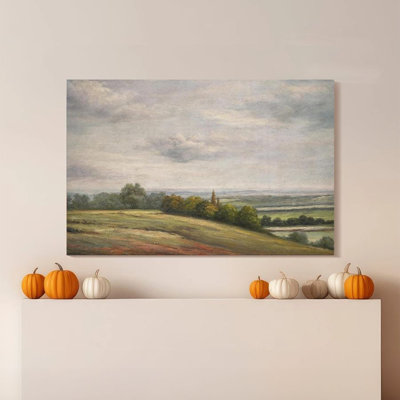 1pc Framed Knarr Painting Rural Scenery, Hills and Woods, Realistic Landscape Decor Print Vintage Wall Poster Home Decor Perfect Gift for Modern Artwo