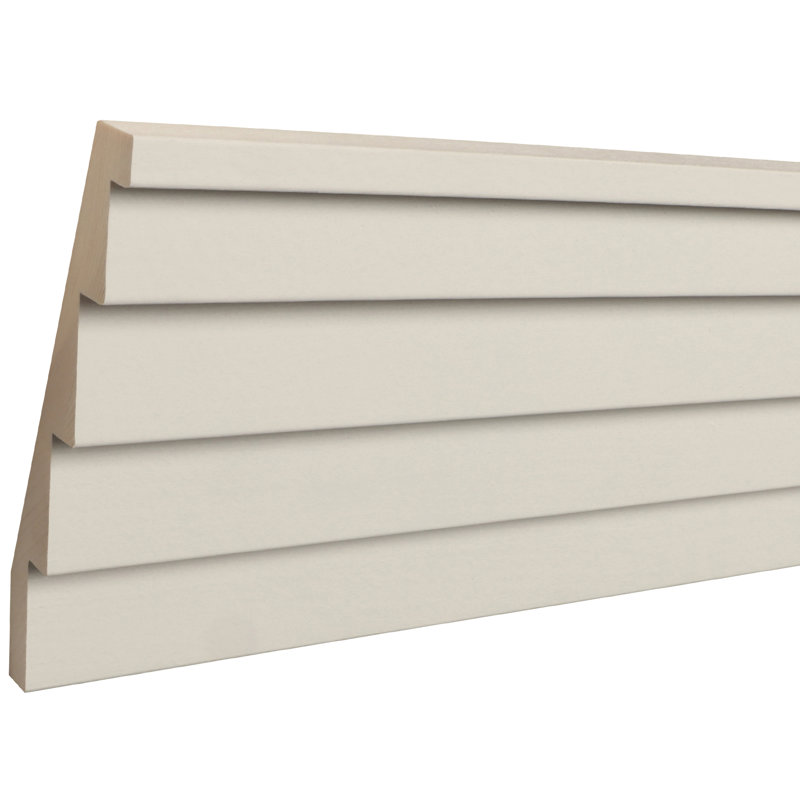 Primed White Wood Crown Moulding, 96" Length, 5.5" Width