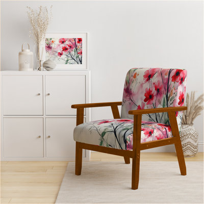 Geidel - Fleurs abstraites - Fauteuil d'appoint rembourré traditionnel