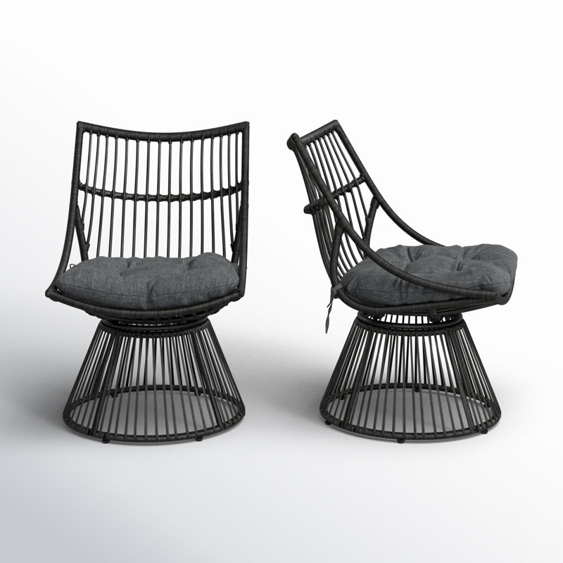 Fiona Patio Chairs with Cushions, Gray, Gray