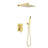 1-Spray Patterns 9.8 In. Dual Fixed And Handheld Shower Head With 1.8 GPM In Brushed Gold