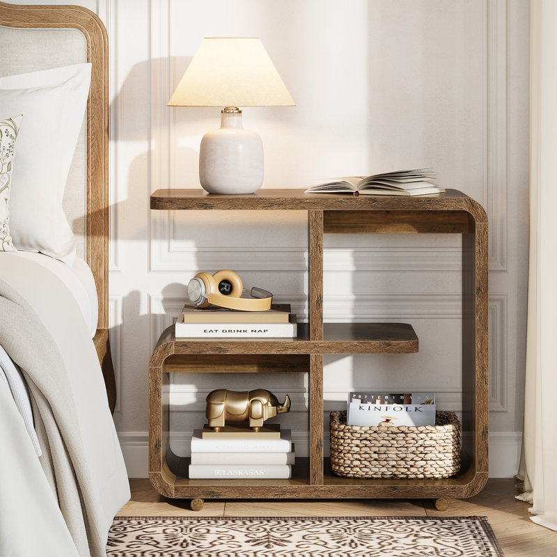 3 Tier Narrow Nightstand With Storage, Individual