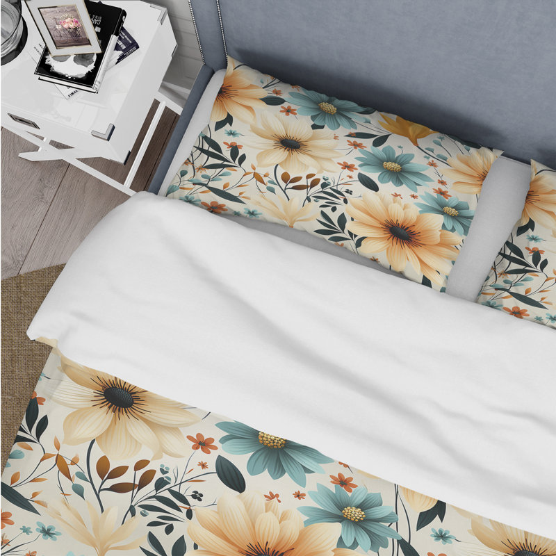 Ensemble de housse de couette Retro Blue I, Housse de couette pour très grand lit et 2 très