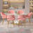Velvet Accent Dining Chairs Set Of 6, Upholstered Dining Room Chairs With Hollow Back, Velvet 9 Pieces Kitchen Side Chairs With Cushion, Padded Backrest And Gold Metal Legs For Living Room Restaurant-1022189492