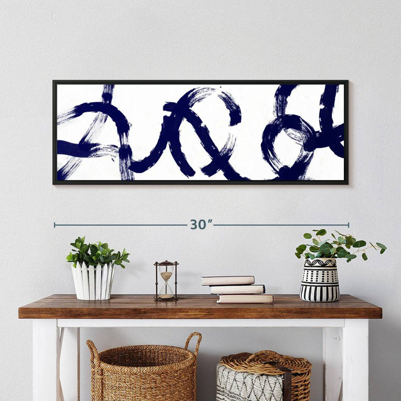 Coups d'un bleu profond, Cadre flottant noir, 31 po x 11 po