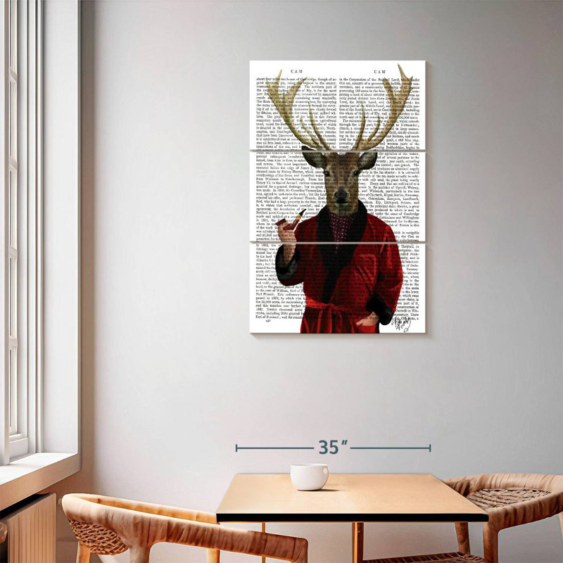 Deer In Smoking Jacket, 57" H x 36" W