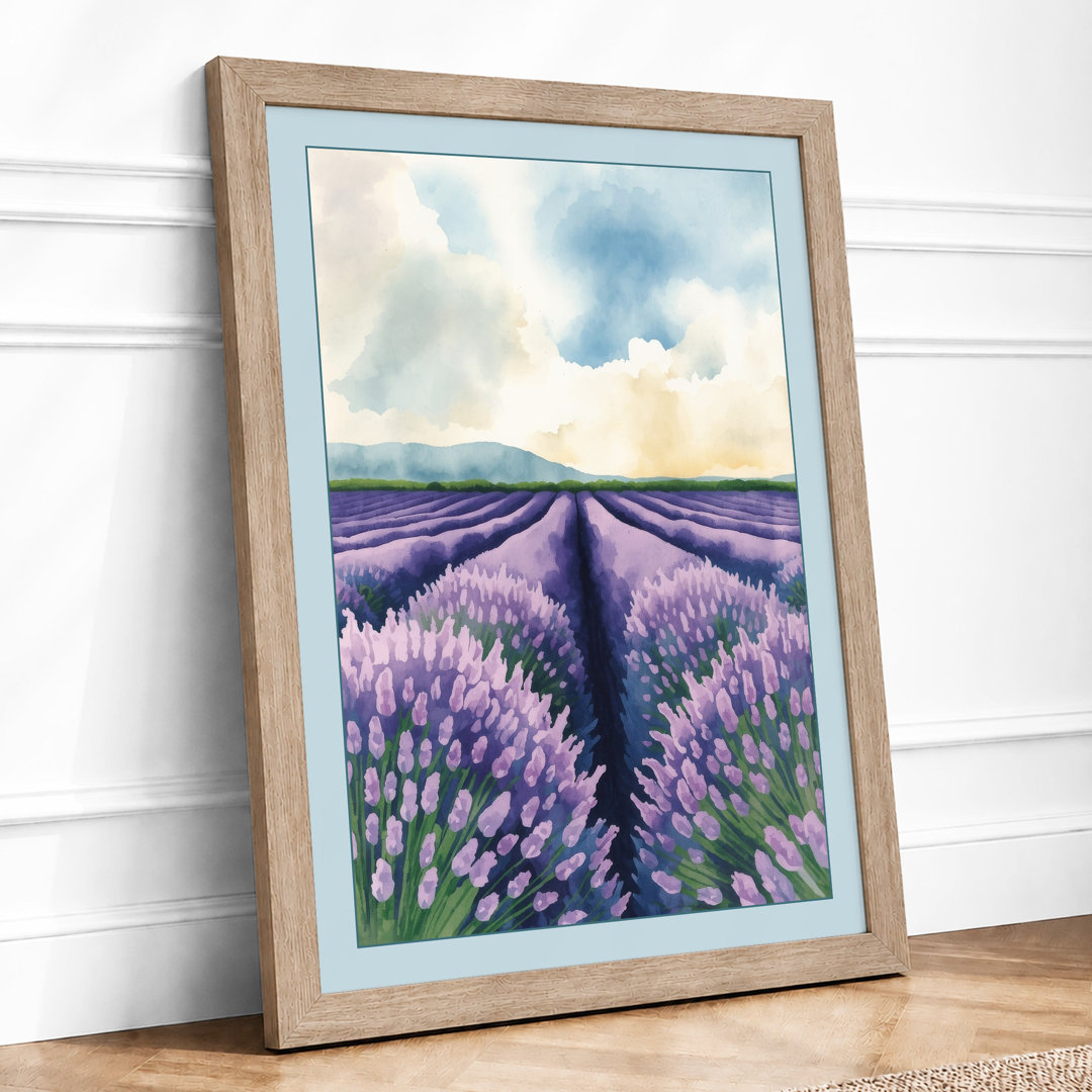 Lavender Fields at Dawn Botanical - Framed Print