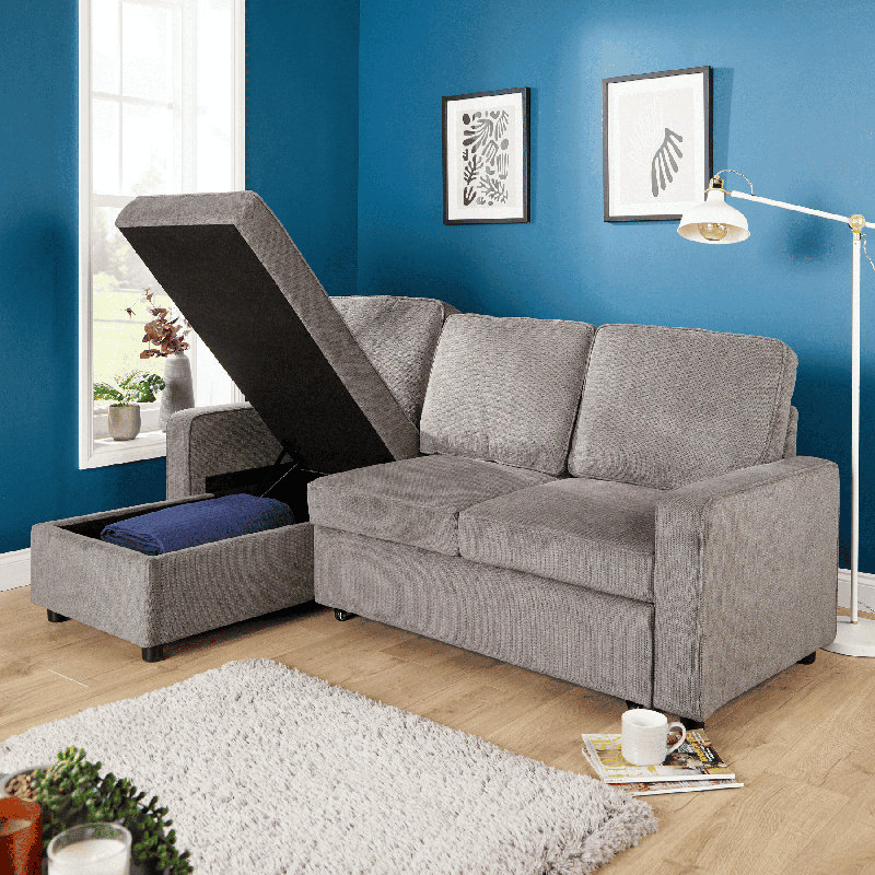 Kingston Upholstered L-shaped Sofa Bed & Chaise