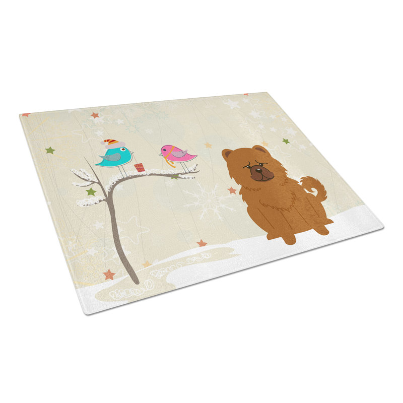Planche à découper chow chow en verre trésors caroline Christmas Presents, Rouge