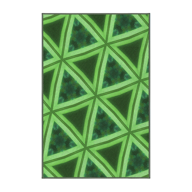 Tapis 100% à motifs lavables à la machine 2989 Pat3620-GRN, Rectangle de 2 pi x 3 pi