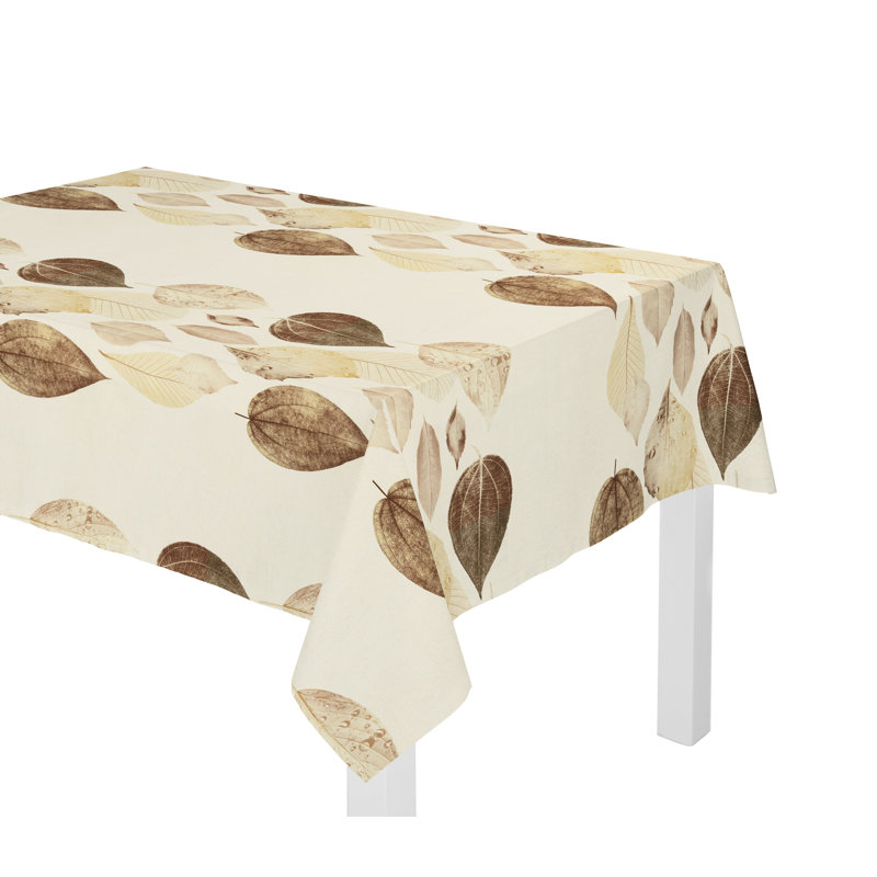 Poppy Tablecloth, Brown/Cream, 130cm W x 160cm L