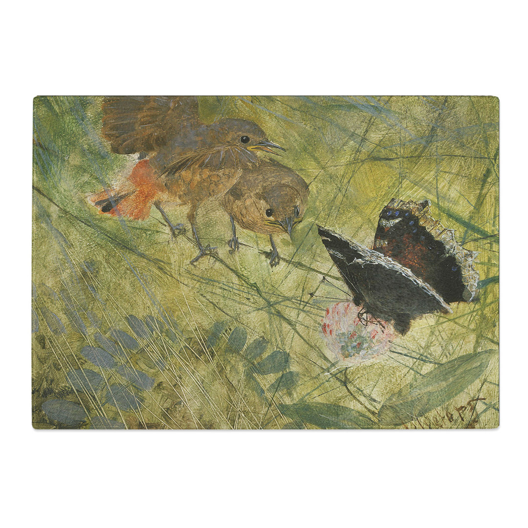 Redstart Birds and Butterflies by Bruno Liljefors Chopping Board
