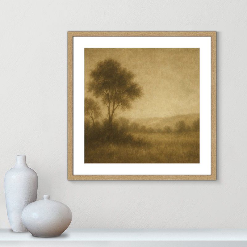 «Quiet Meadow II» par Fredrick Ashcroft, Matted Print, Naturel, L 23,5 po x H 23,5 po