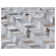 Mosaic Leather Cowhide Chevron Area Rug in Silver