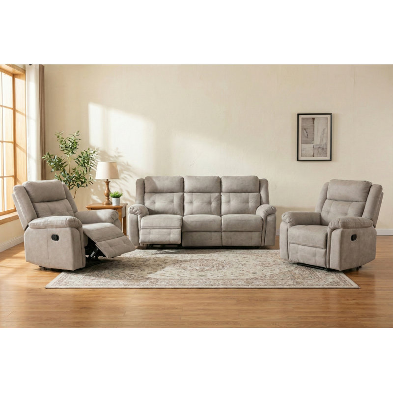 Bonachea 3 - Piece Living Room Set, Light Grey
