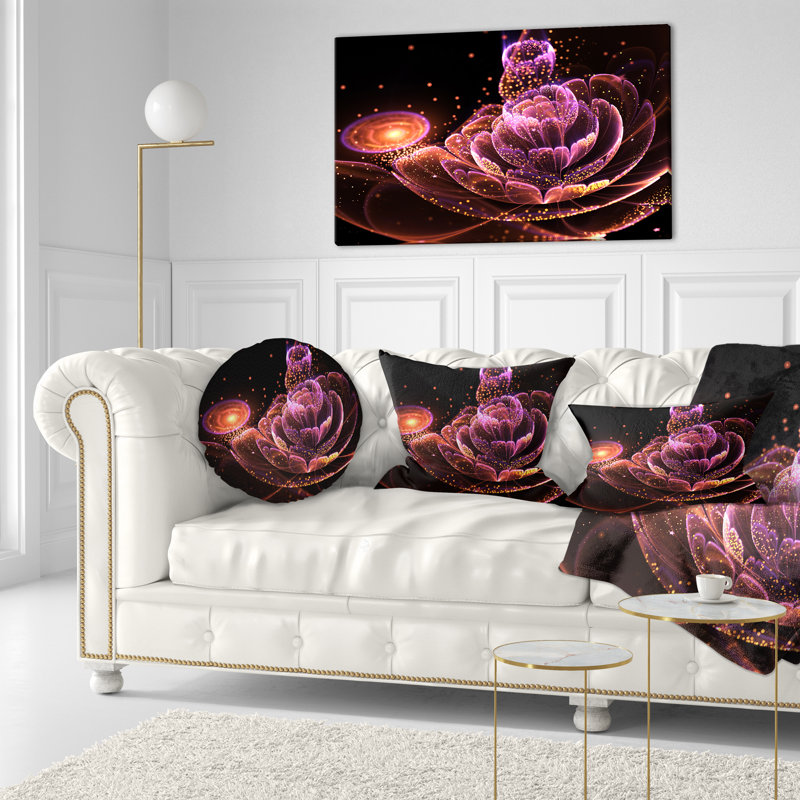 Coussin lombaire fleur d’art floral fractal