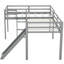 Lit mezzanine simple en L gris avec glissade-130040722