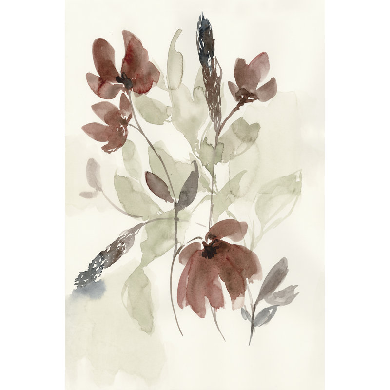 Dusty Flower Composition I by Jennifer Goldberger - Wrapped Canvas Painting, 76cm H x 51cm W