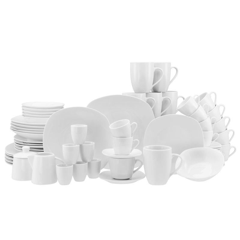 Square Dinnerware Set 62 Piece - Service for 6