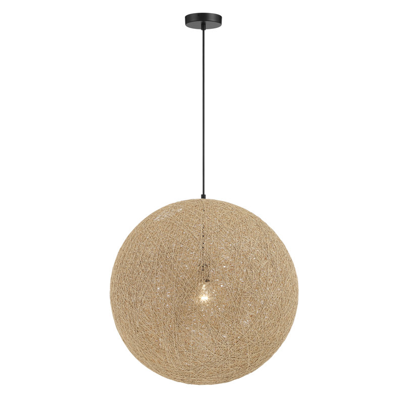 Jahmaine 1 - Light Geometric Pendant, 146.25" H x 24" W x 24" D, Coal, Ivory
