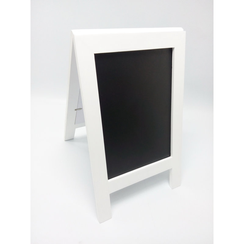 Latitude Run®® 8.3 X 11.7" Double Sided Coutertop Sign Holder A Frame Wood Chalkboard For Wedding Or Small Business White 4C4DB83AEE6746AD88E2CA689B73A0DF