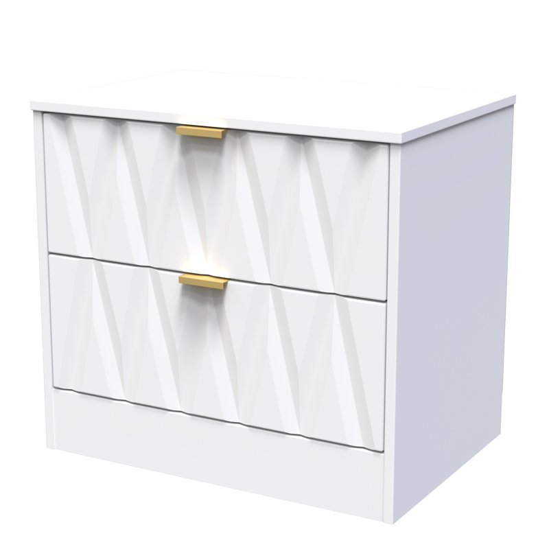 Besmir 58cm W Manufactured Wood Bedside Table, White Matt