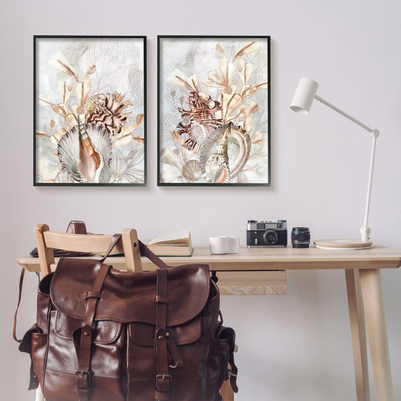 «Stupell Industries», ensemble de 2 estampes giclées encadrées par June Erica Vess, H 30 po x l 48 po x P 1,5 po