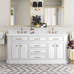 Bruning 72'' Double Bathroom Vanity with Engineered Marble Top