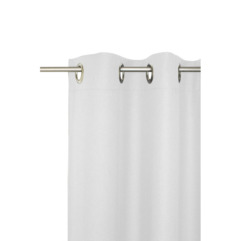 Kyrstan Synthetic Eyelet Single Curtain Panel, blackout, 132cm Width x 255cm Drop, White