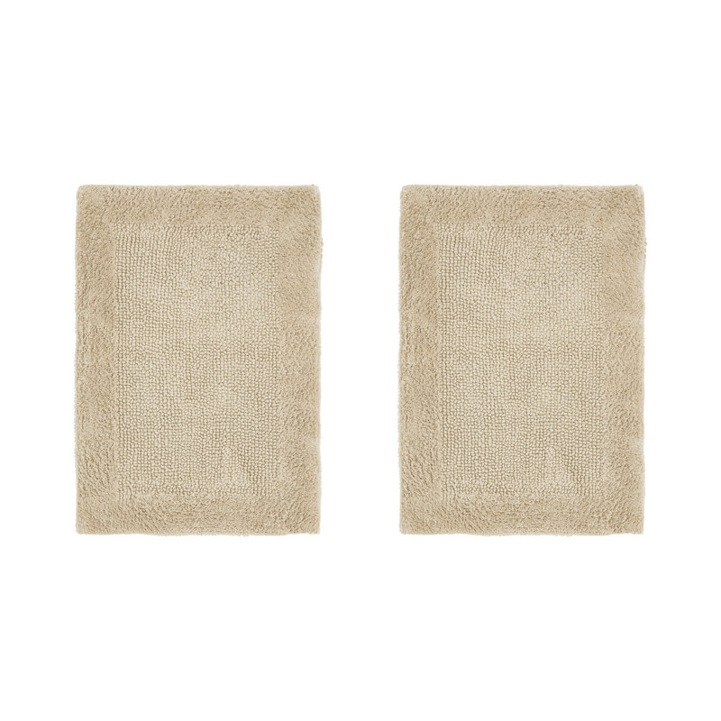 Ensemble de tapis pour salle de bain réversible 2 pièces Moriceau 100% coton 2370 g / m² - ultra doux, très absorbant, lavable à la machine, certifié OEKO-TEX, idéal pour la baignoire, le meuble-lavabo et l'évier, le sable