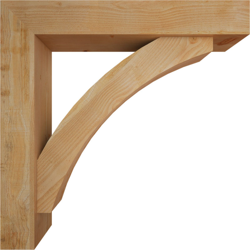 Thorton Block Bracket with Offset Brace, 44 x 44, 8"W Douglas Fir (Rough Sawn)