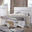 Lit avec rangement Naima sans sommier, cadre en bois durable et tiroirs spacieux pour les chambres modernes