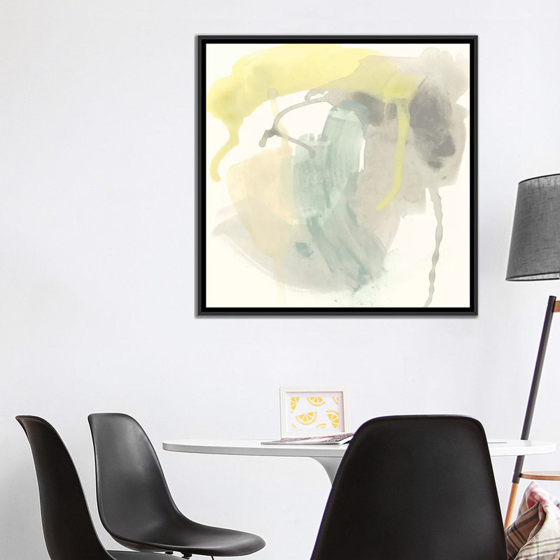 « lunaire + iv », reproduction sur toile, H 18 po x l 18 po x P 1,5 po, Toile avec cadre noir, Pas de tapis