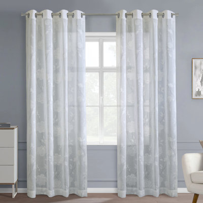 Panneau de rideau simple semi-diaphane avec œillets Heywood