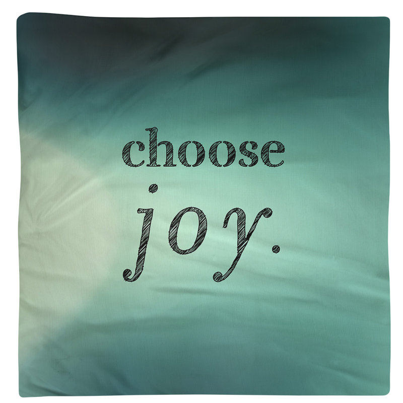 Serviette de sélection de joie citation, Lueur bleu sarcelle, L 22 po x l 22 po, Polyester