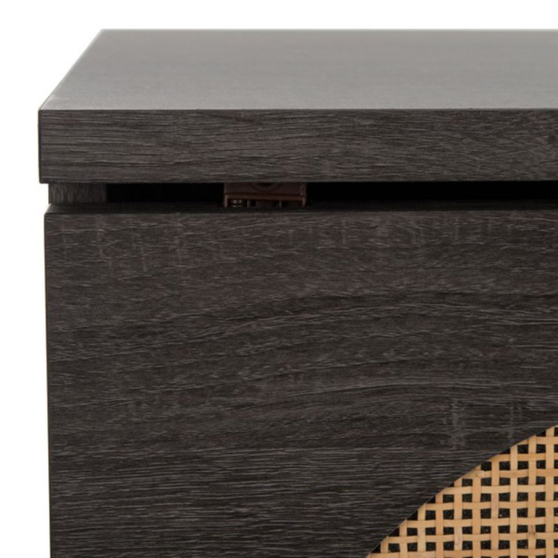 Claude 1 Door 2 Shelf TV Stand, Distressed Black