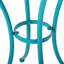 Bistro d'extérieur bleu sarcelle 3 pièces, métal, thermolaqué, eau, table 30 po, l 16,25 po, chaises en fer 3, 24,16 po W & D, thermolaqué, durable-24345077