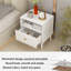 Table de chevet blanche moderne avec tiroir et tablette ouverte, table de chevet avec bouton doré, pieds en bois massif, petite table de bout pour la chambre à coucher, salon