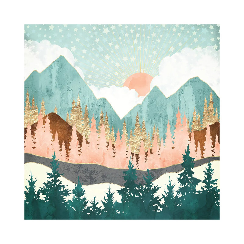 Winter Forest Vista 1 Piece Wall Art on Canvas, 45.72 cm H x 45.72 cm W x 1.91 cm D, Wrapped Canvas